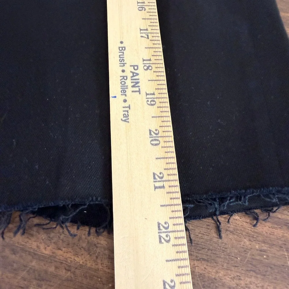 Frame Le Vintage Bermuda Womens 30 Pre-Owned Shorts Black Raw Hem Denim Stretch